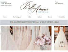 Tablet Screenshot of belleamourbridal.com